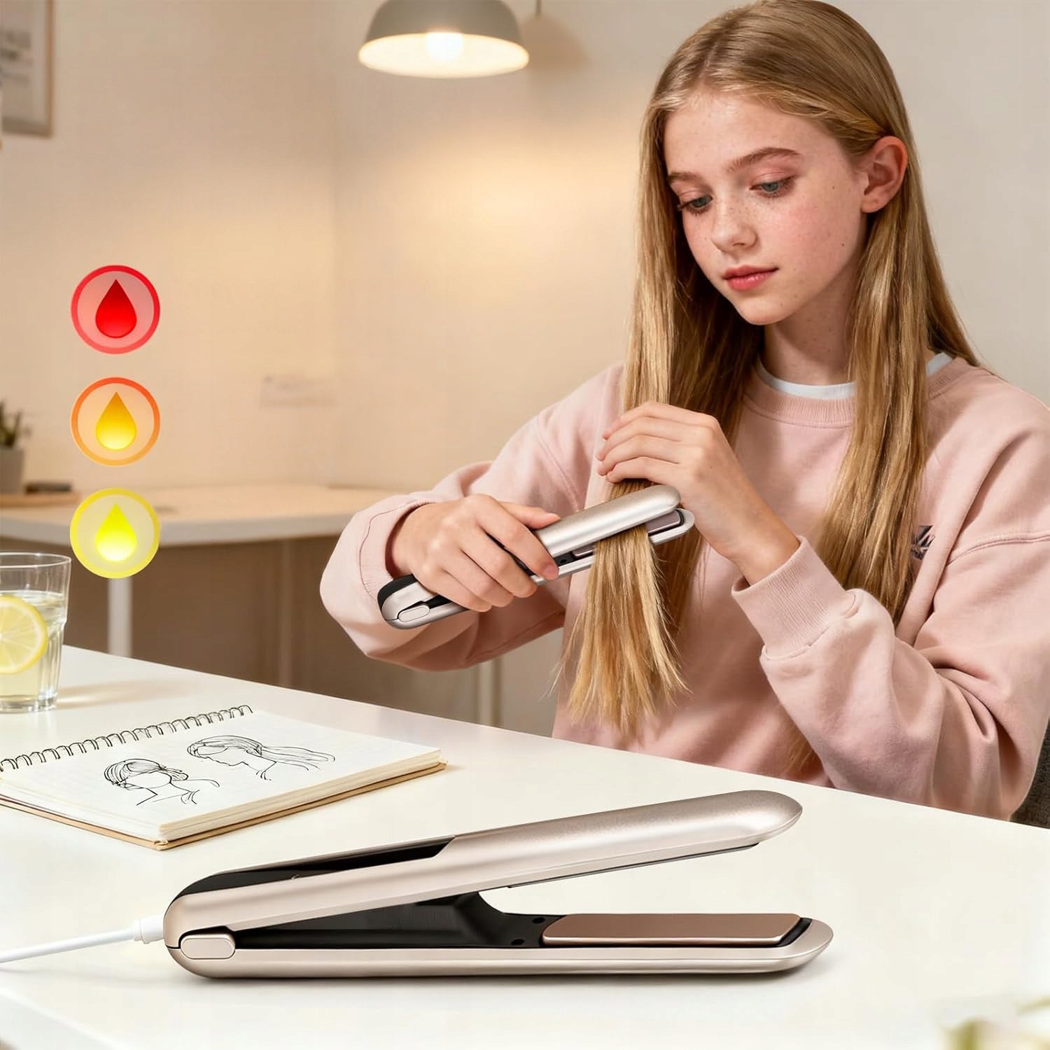 2IN1 WIRELESS CURLING AND STRAIGHTENING STRAIGHTENER, PORTABLE STRAIGHTENER Packaging status original