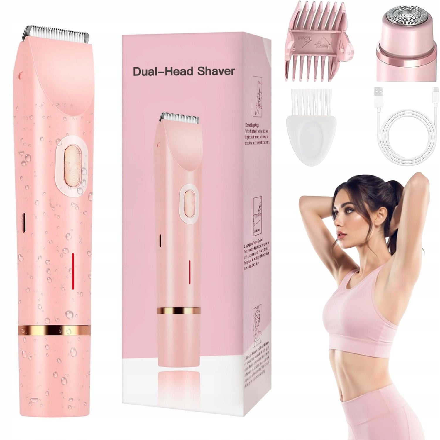 2IN1 WOMEN'S BODY SHAVER LEG BIKINI INTIMATE PLACES WET AND DRY