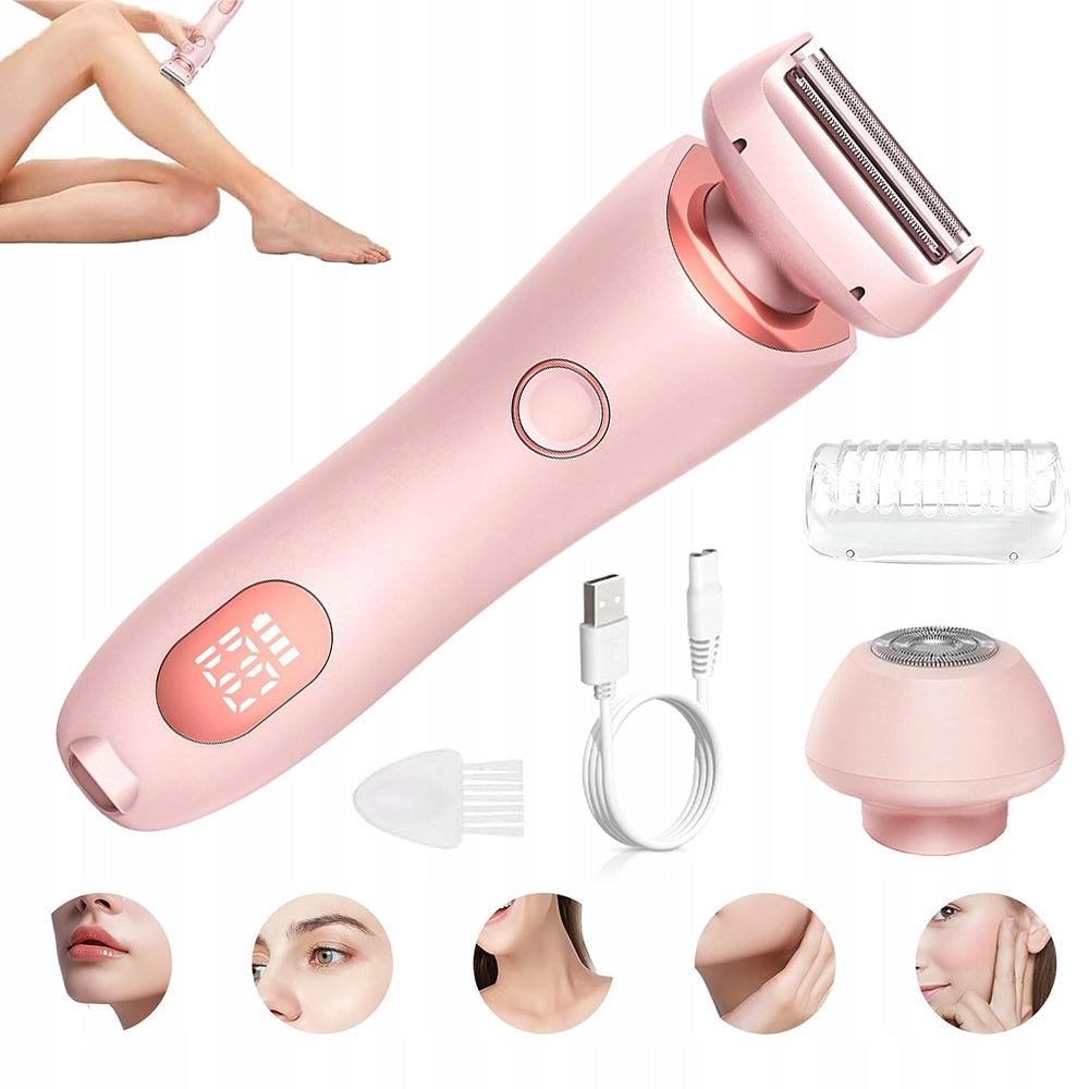 2IN1 WOMEN'S SHAVER FOR SHAVING PUBIC HAIR COLOR PINK PAINLESS