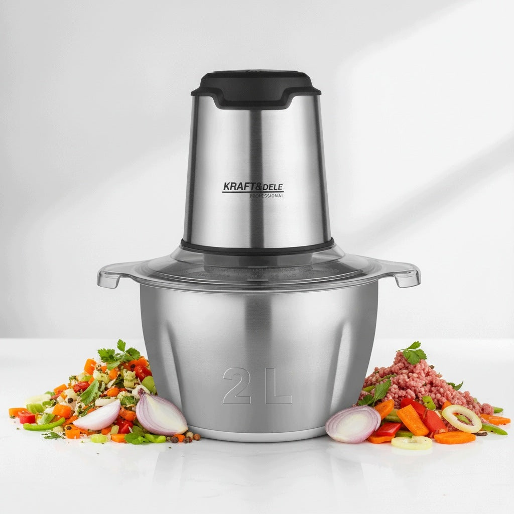 2L 1000W ELECTRIC SHREDDER FOR MEAT AND VEGETABLES STEEL BOWL Packaging status original