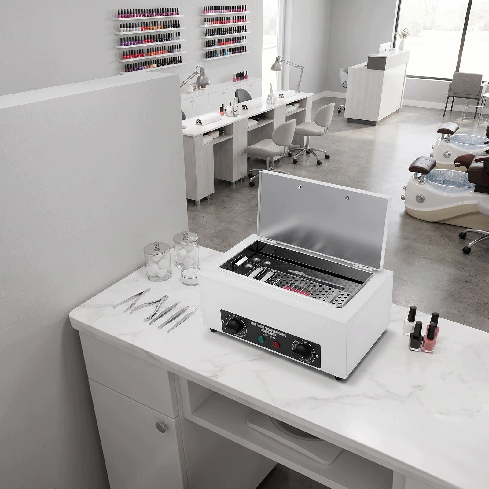 2L 220V NAIL TOOL STERILIZER, EUROPEAN STANDARD Packaging status original