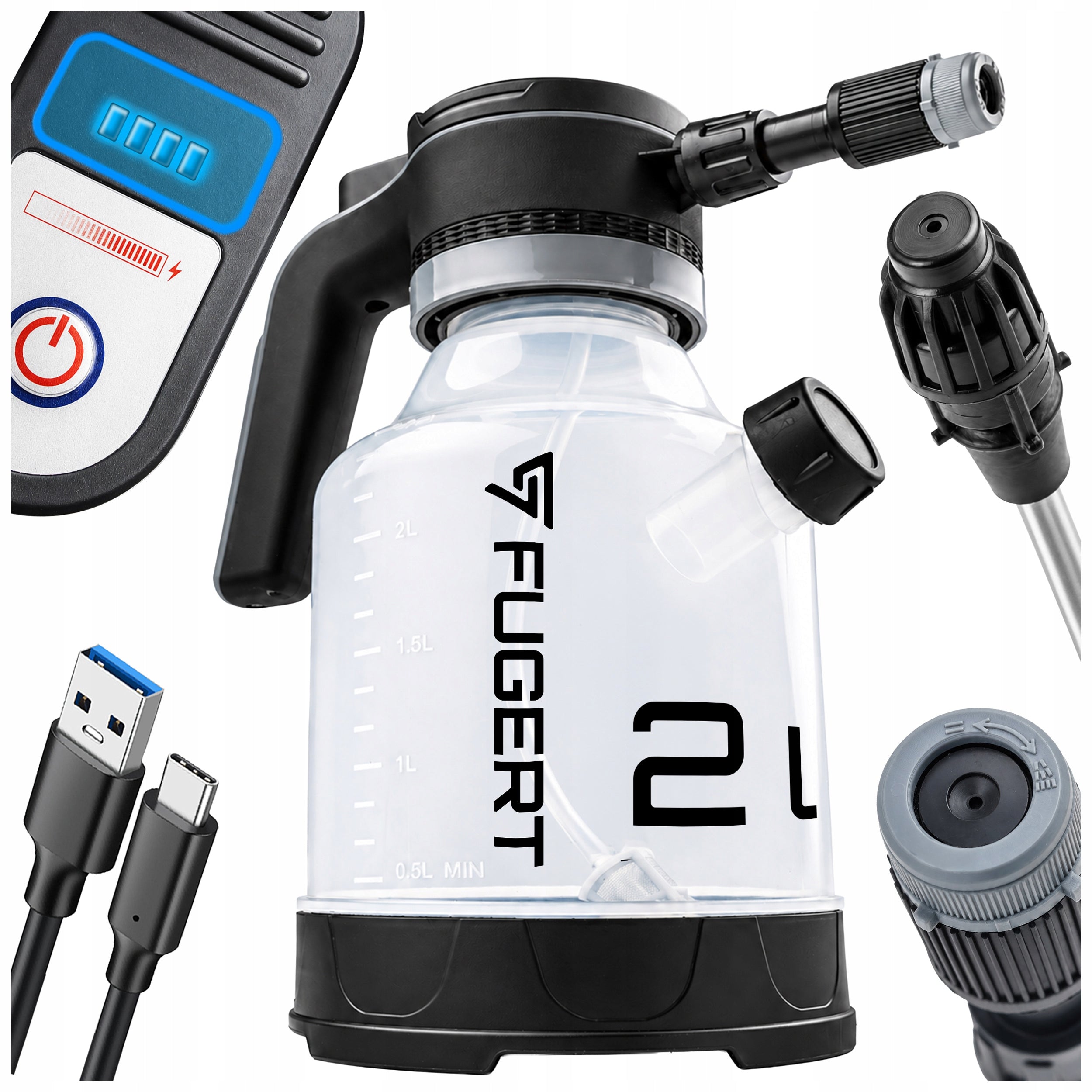 2L CORDLESS GARDEN PRESSURE SPRAYER WITH MEASURING CUP FOR PREPARATIONS
