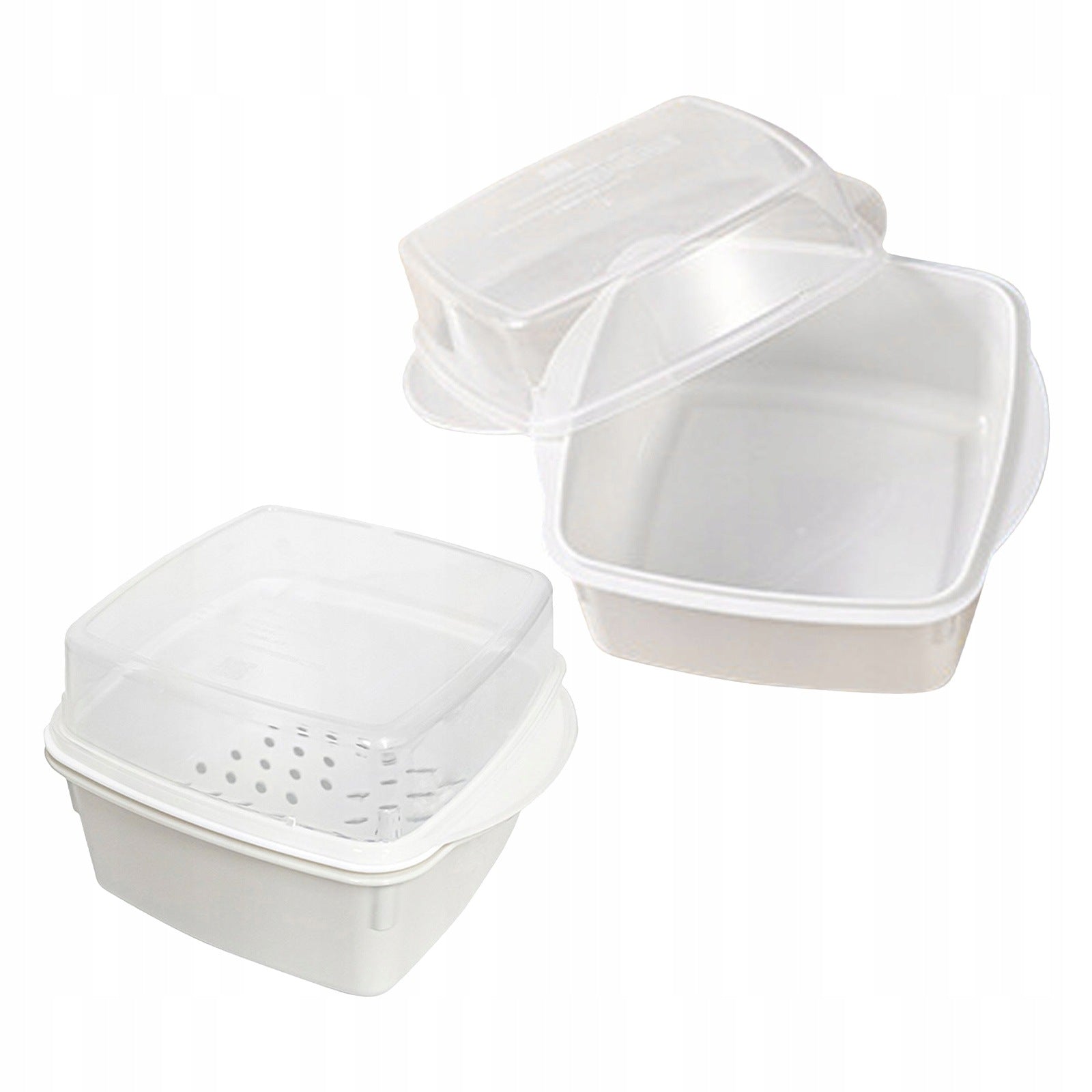 2Pcs White Microwave Vegetable Steamer with Tray for Quick, Healthy Cooking Brand no brand