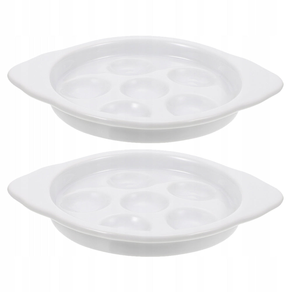 2SZT CERAMICZNE PATERY DO PIECZENIA ŚLIMAKÓW I MAŁŻY Dominant color white
