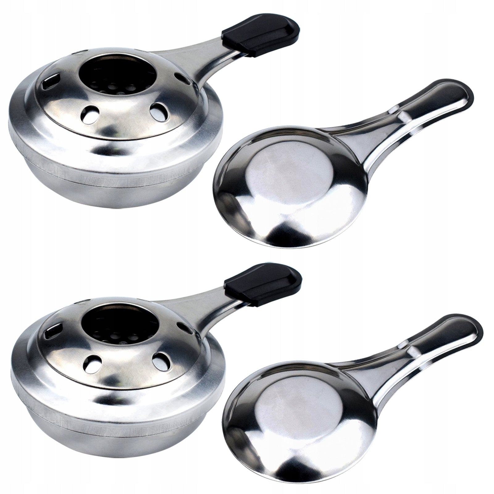 2X ALCOHOL BURNER FOR FONDUE STAINLESS STEEL