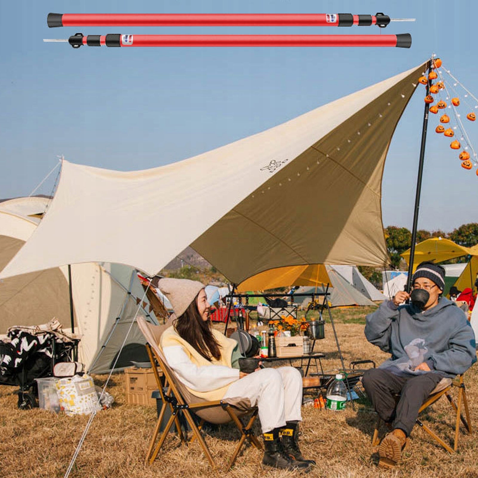 2X ALUMINUM TELESCOPIC POLE FOR SUN SAIL STICK Brand no brand