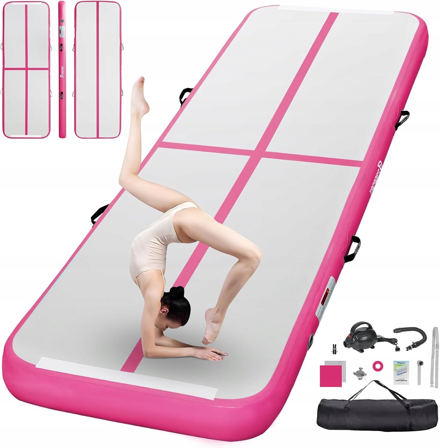 2X Airtrack 3m pink lifting capacity 500 kg path acrobatic gym mat