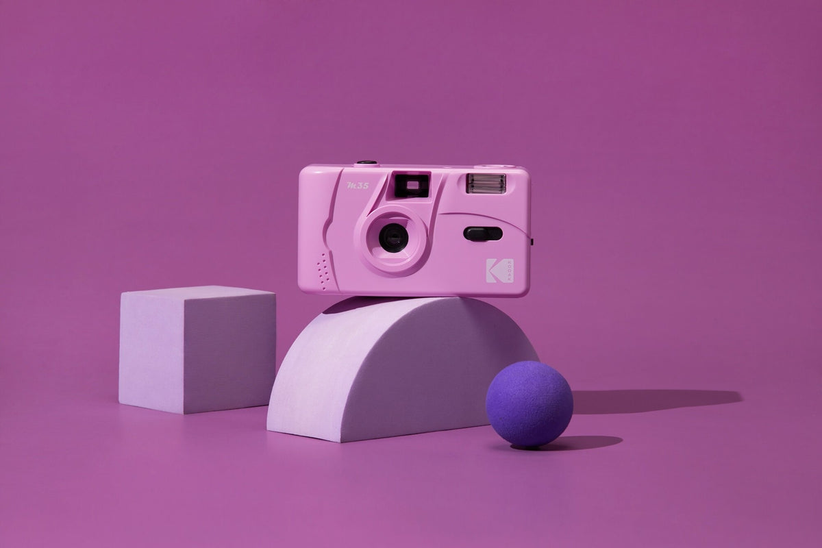 2X Analog camera Kodak M35 with flash on film- purple Brand Kodak