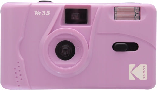 2X Analog camera Kodak M35 with flash on film- purple
