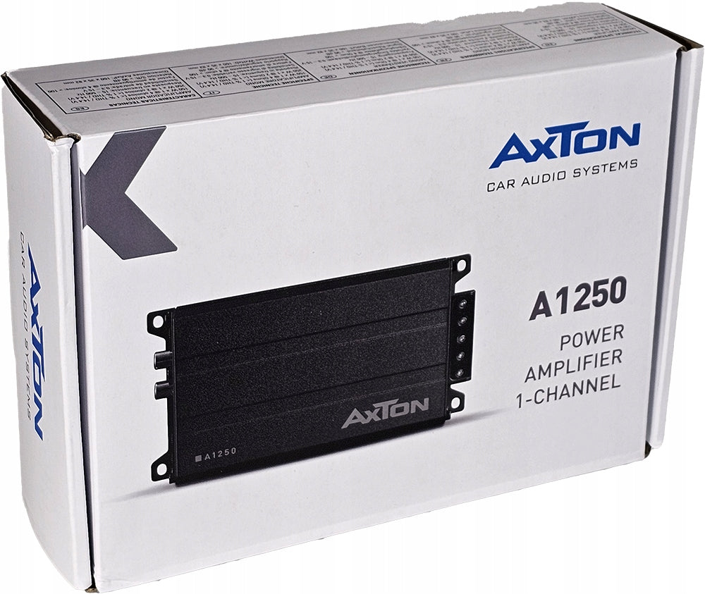 2X Axton A1250 - MINI car amplifier - 1-channel MONO with remote control