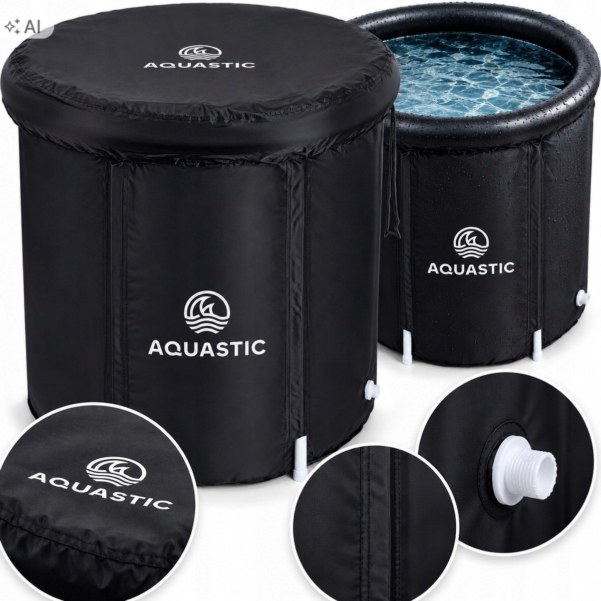 2X BARREL SAILING BATHTUB POOL RACK GARDEN ICE 320L FOLDING