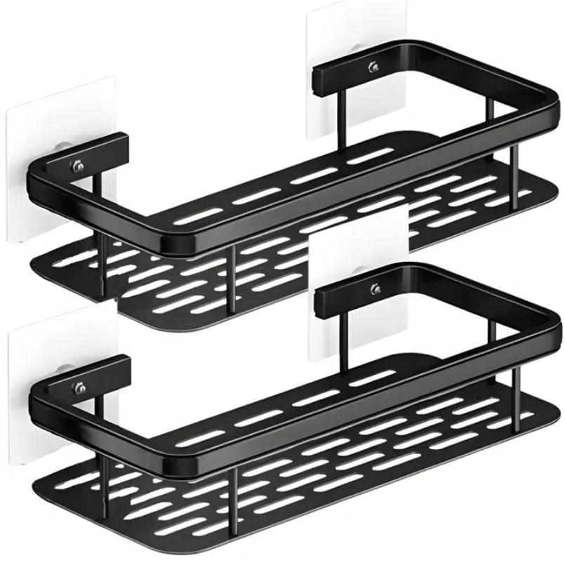 2X BATHROOM SHELF HANGING SHOWER FOR BATHROOM METAL BLACK LOFT