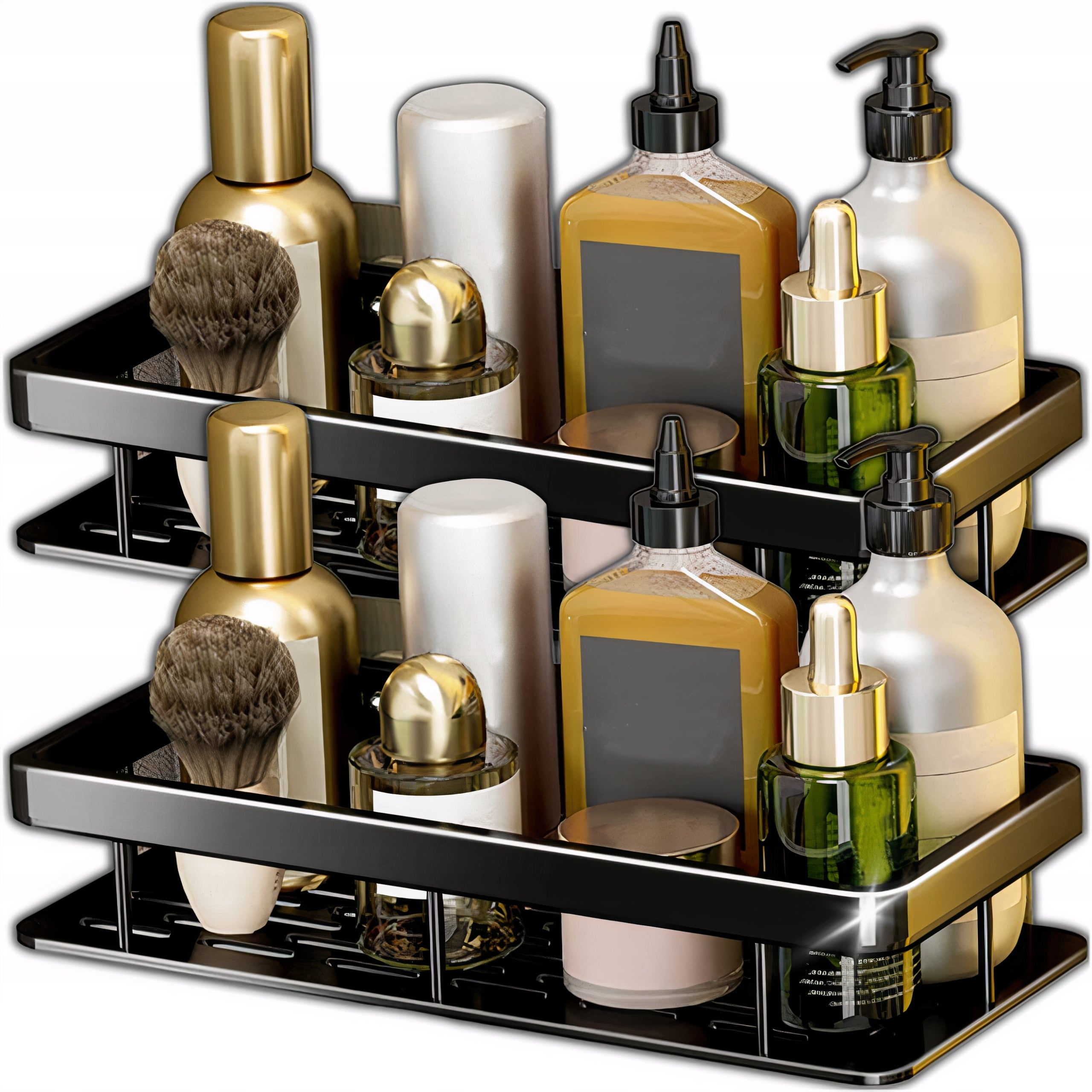 2X BATHROOM SHELF HANGING SHOWER FOR BATHROOM STRONG BLACK LOFT Manufacturer code półka wiszaca pod prysznic 2 szt