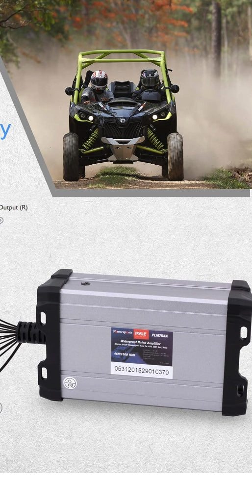2X CAR AMPLIFIER 4 CHANNEL PYLE 1500W Model PLMTR4A