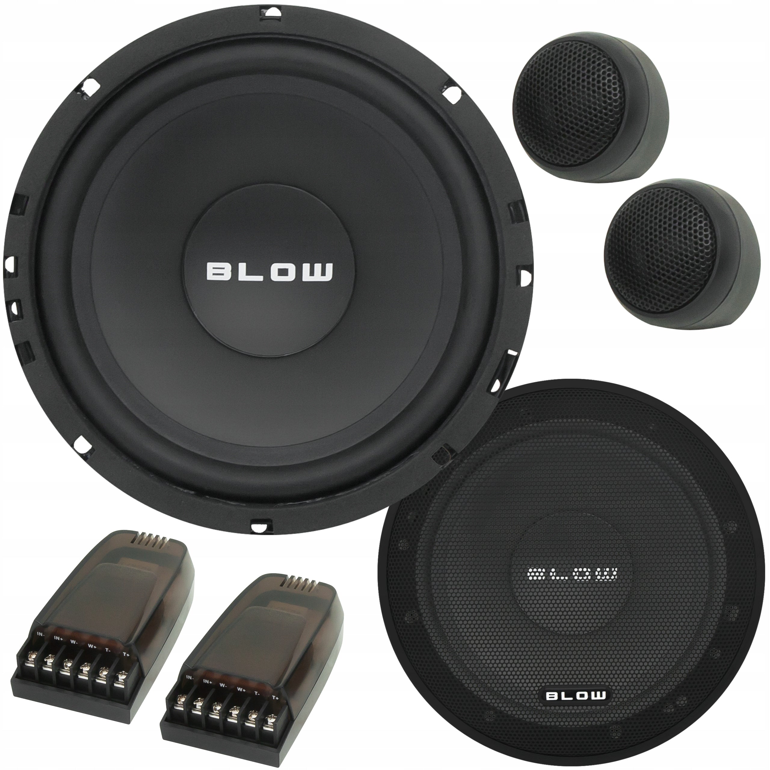 2X CAR BASS SPEAKER WOOFER 150W 6,5" 165mm + 2X TWEETER SET