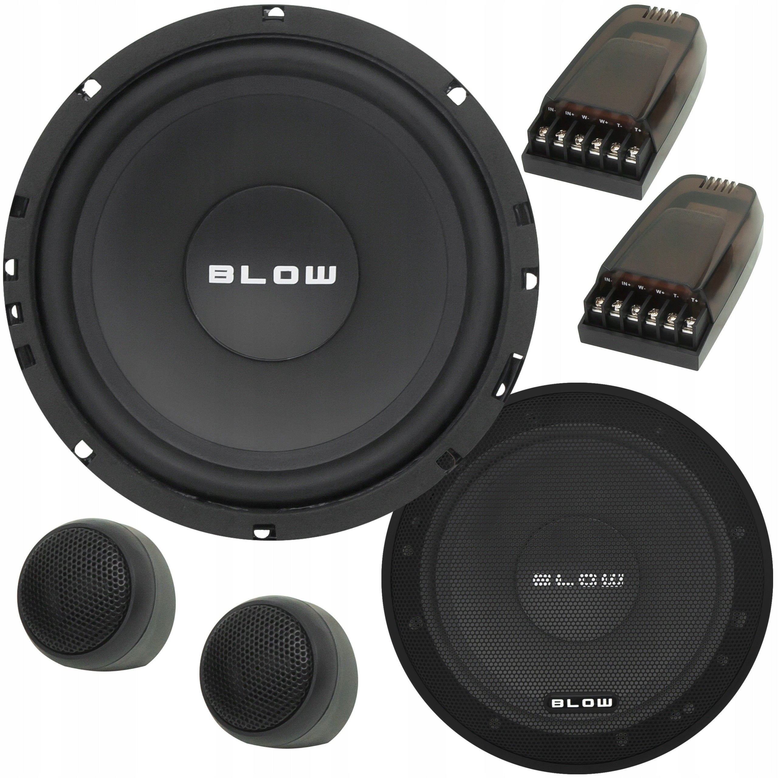 2X CAR SPEAKER BASS WOOFER 150W 6,5" 165mm + 2X TWEETER SET