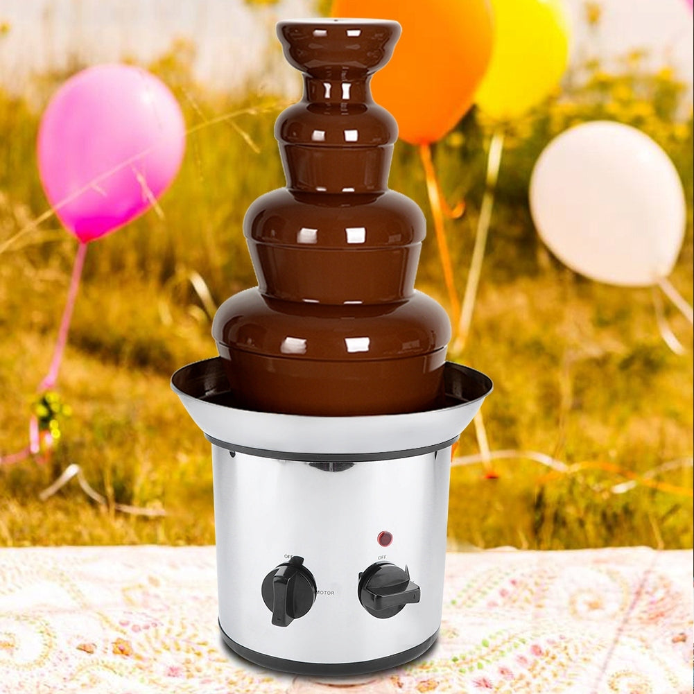 2X CHOCOLATE FOUNTAIN MACHINE 4 LEVELS STAINLESS STEEL 170W 37*22*43C Brand no brand