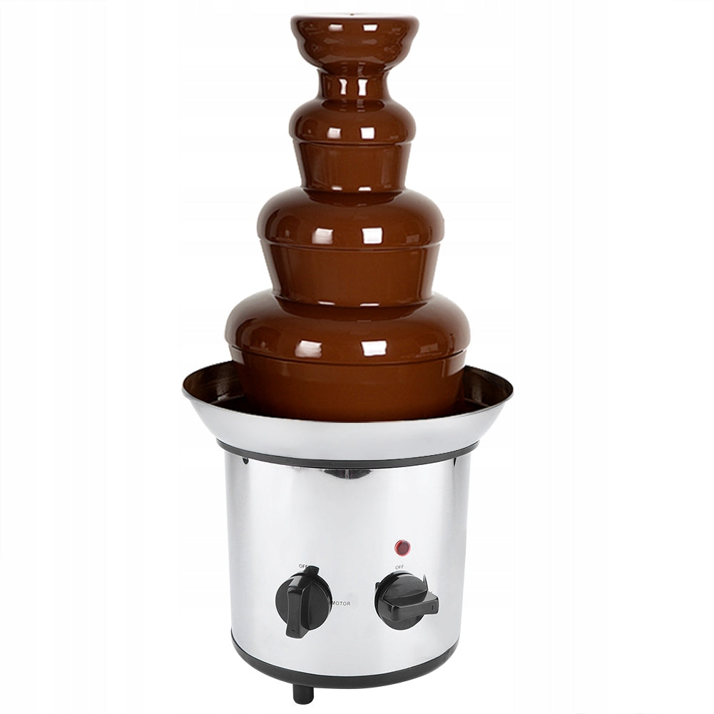 2X CHOCOLATE FOUNTAIN MACHINE 4 LEVELS STAINLESS STEEL 170W 37*22*43C
