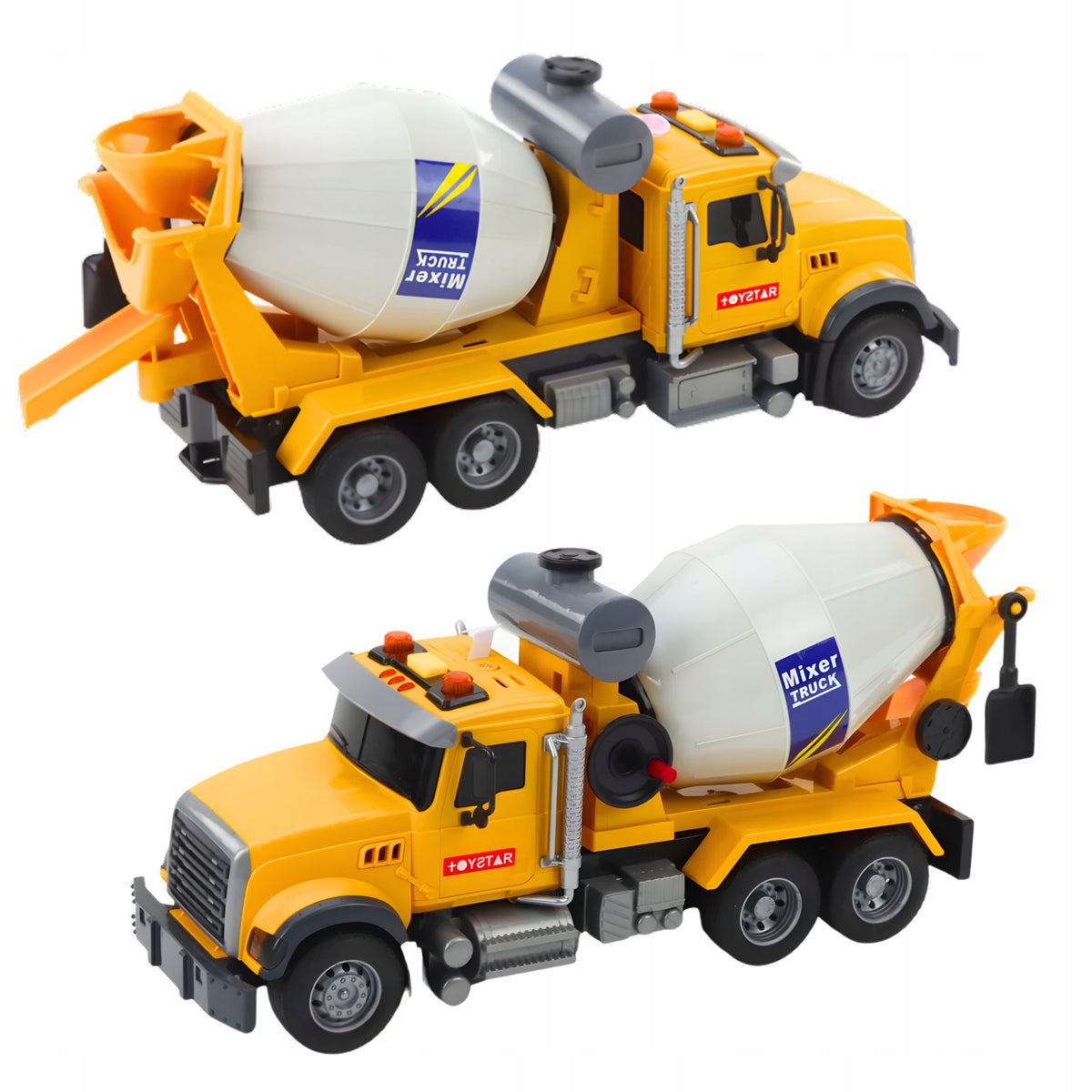 2X CONCRETE MIXER WITH ROTATING DRUM + LIGHTS + SOUNDS Kid's age 3+ years