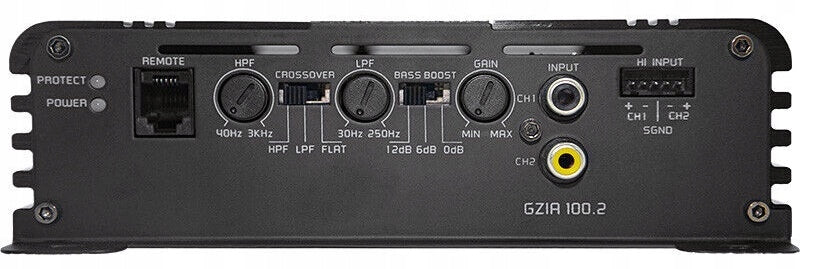 2X Car Amplifier 2 Channel with Remote Control Ground Zero GZIA-100.2 Brand Ground Zero