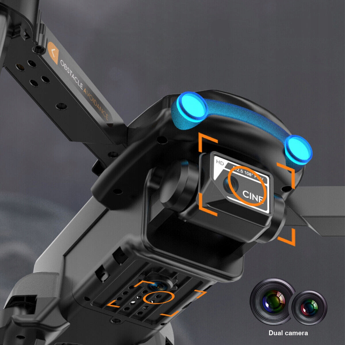 2X DRONE PRO WiFi CASE 2 HD LED CAMERAS 3 BATTERIES 1800mAh XXL SET Brand no brand