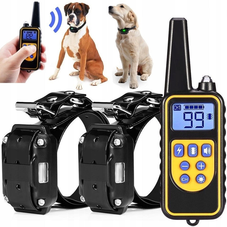 2X ELECTRIC DOG TRAINING COLLAR FOR TRAINING REMOTE CONTROL LED