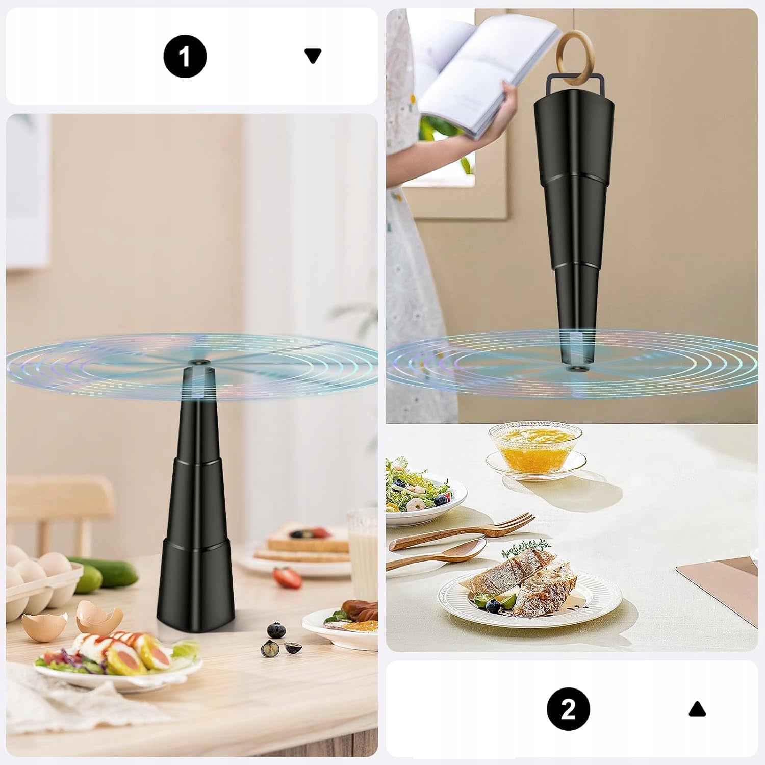 2X FAN TABLE FAN MOSQUITO FLY REPELLENT AGAINST HANDLE Dominant color black
