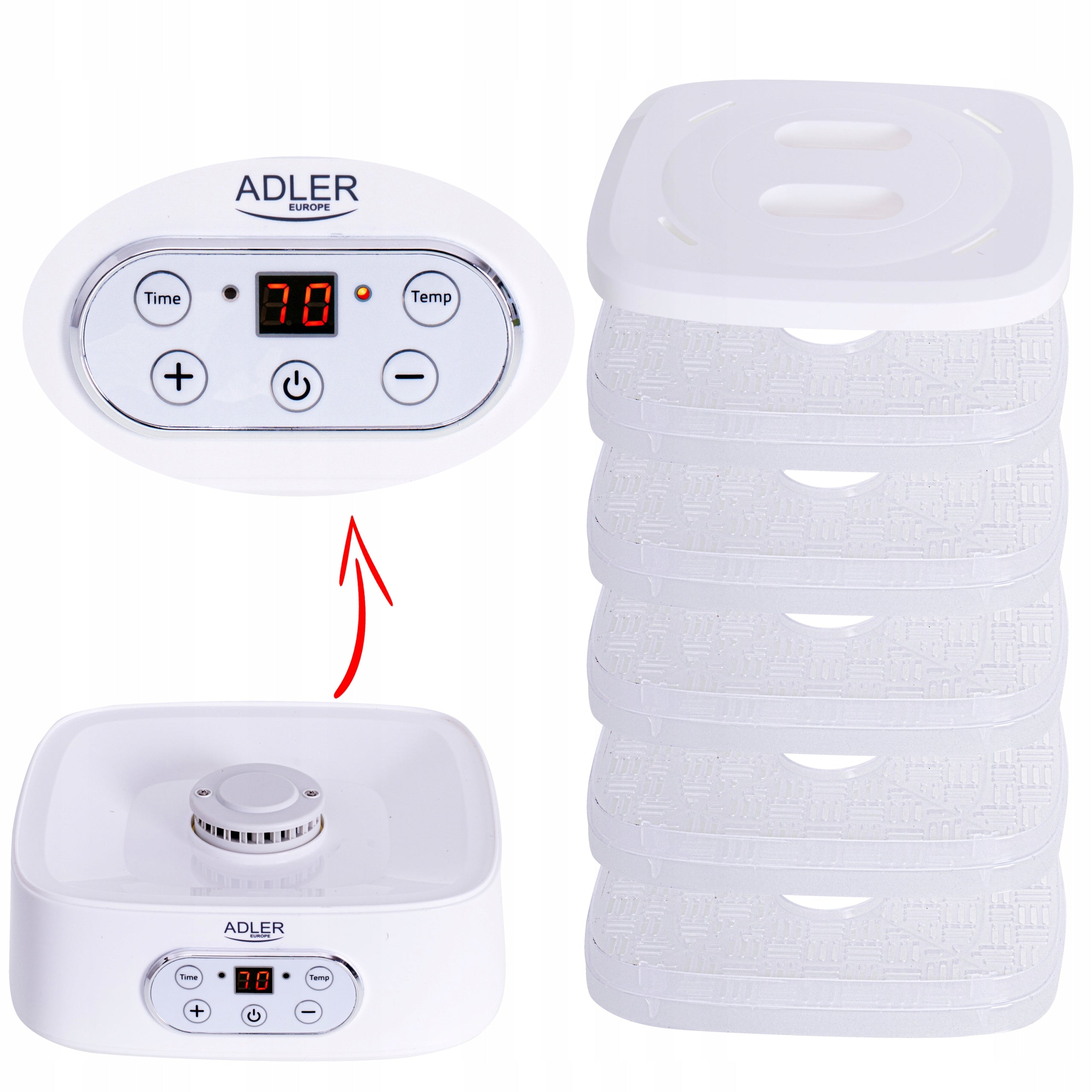 2X FOOD DRYER FOR MUSHROOMS FRUIT VEGETABLES FOOD 5 SIT REGULATION TEM Dominant color white