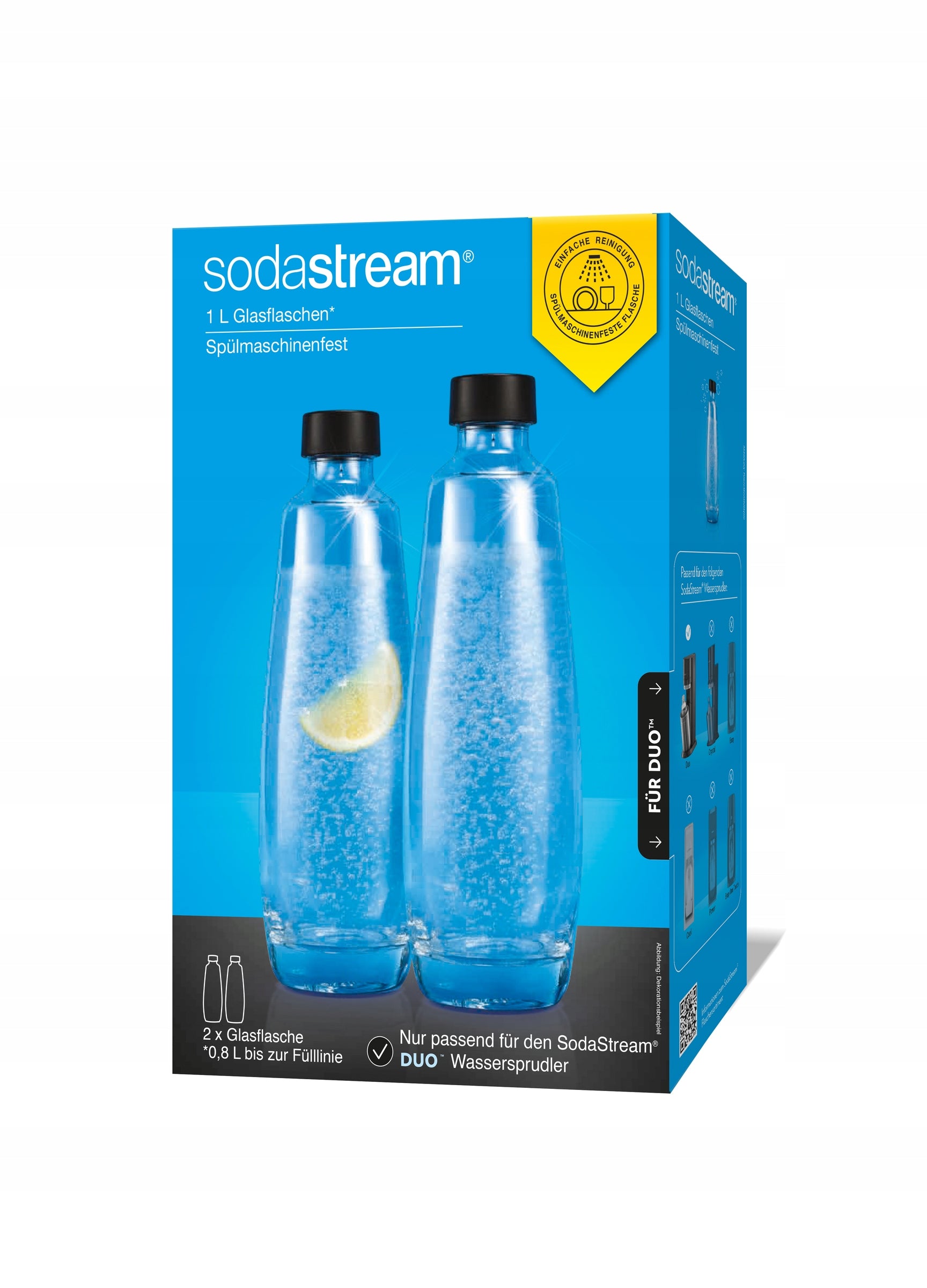 2X GLASS SODASTREAM DUO SATURATOR BOTTLE Brand no brand