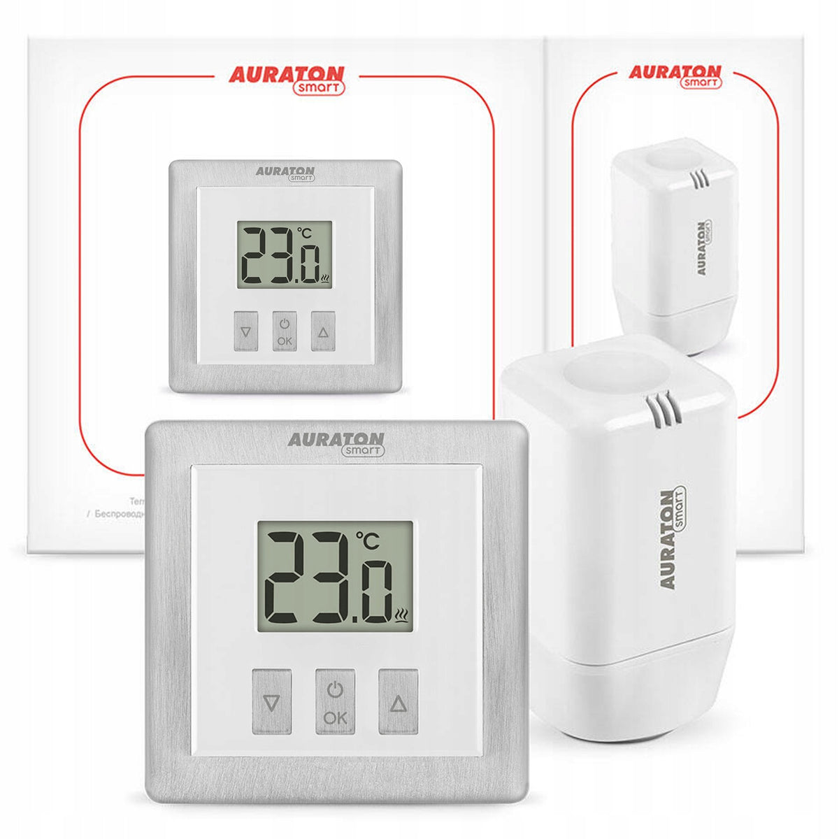 2X HEATING SET HEAT SINK SET ROOM THERMOSTAT HEAD SMART AURAT
