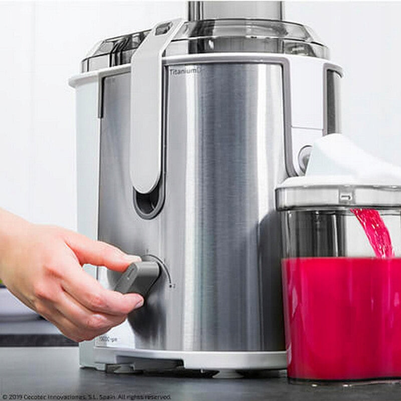 2X Juicer Cecotec Titanium 19000 1300 W - for fruit and brews Dominant color silver/gray