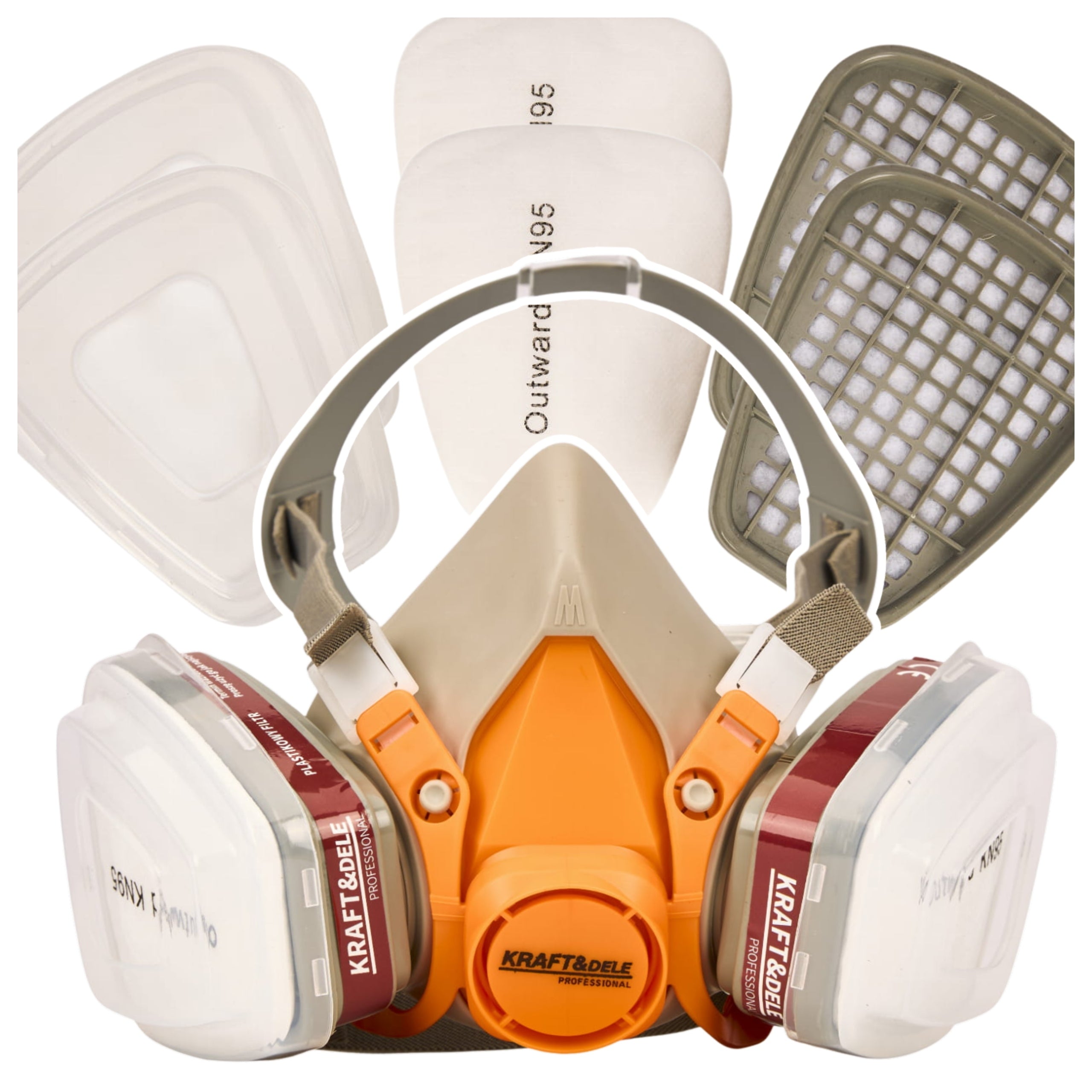 2X PAINT DUST MASK HALF MASK 6200 + CARBON FILTERS PROTECTIVE