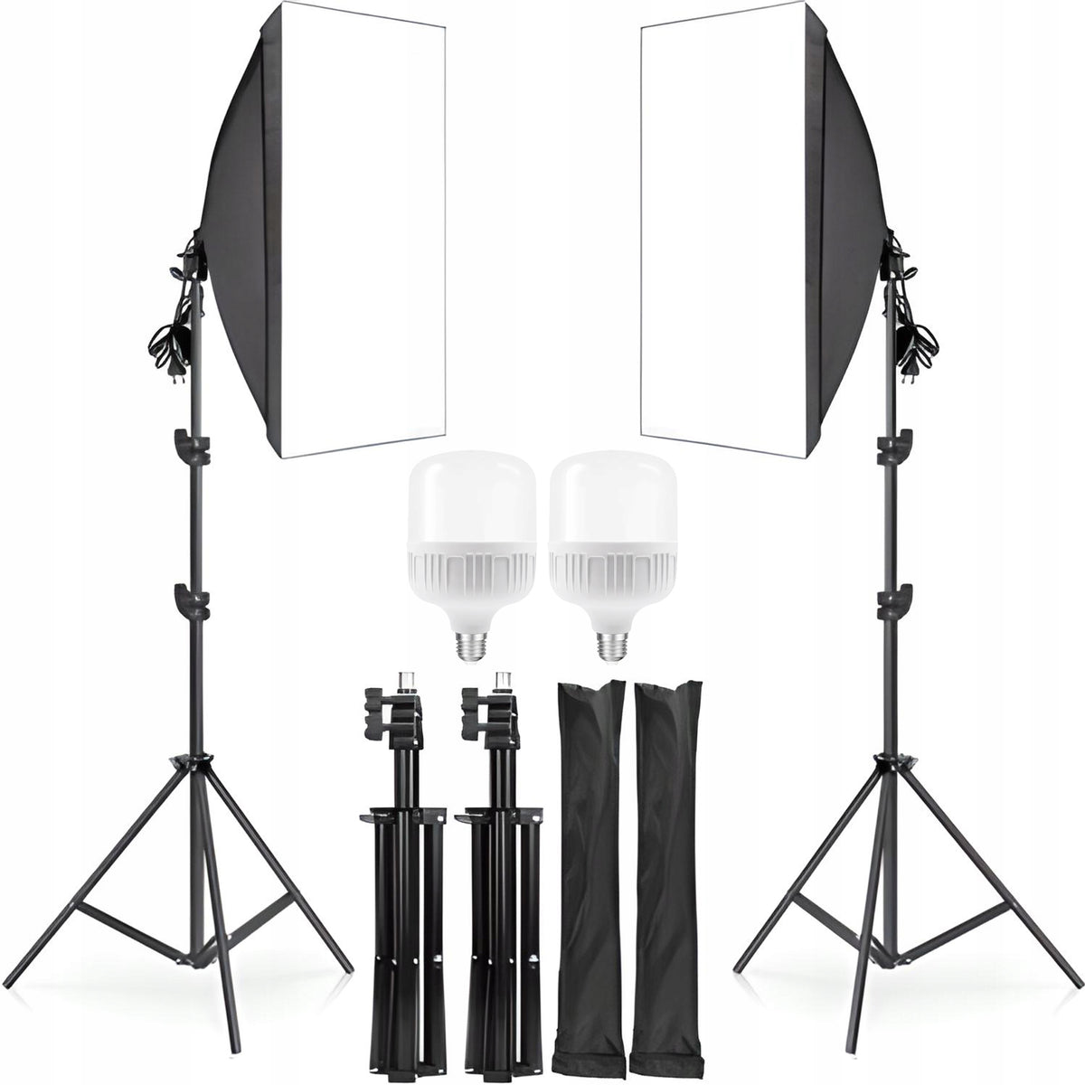 2X PHOTO SET 2X PHOTO LAMP + TRIPOD + SOFTBOX 50X70cm Packaging status original