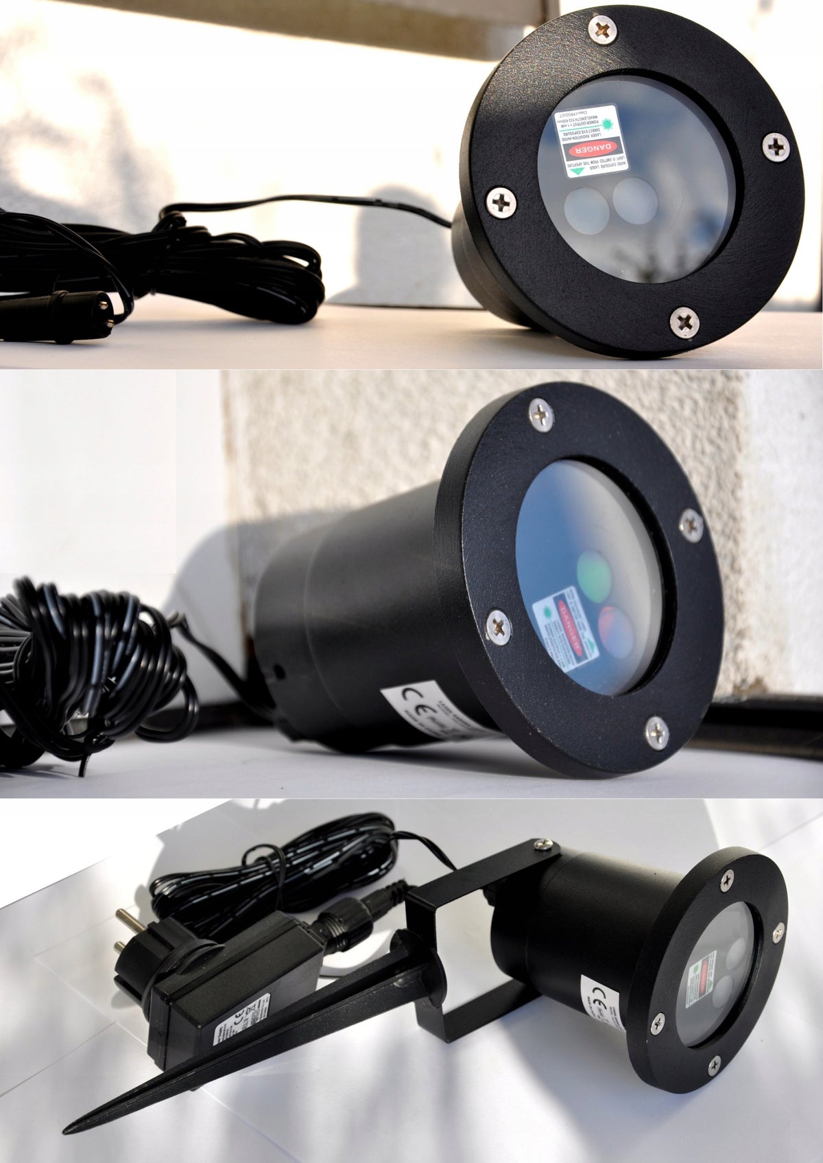 2X PROJECTOR LED LASER PROJECTOR FOR HOUSE ON THE WALL 12 SLIDES FOR REMOTE CONTROL IP65 Brand no brand
