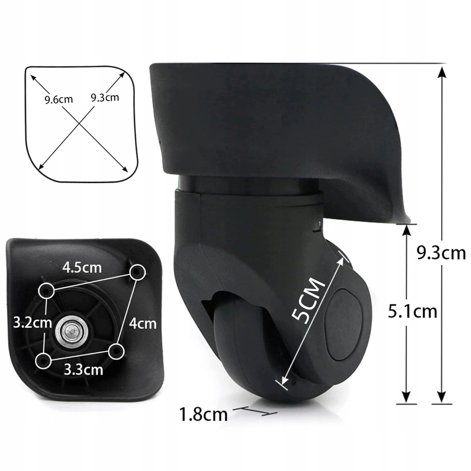 2X SET OF SPARE WHEELS FOR LUGGAGE SUITCASE FLEXIBLE REPLACEMENT WHEELS Packaging status original