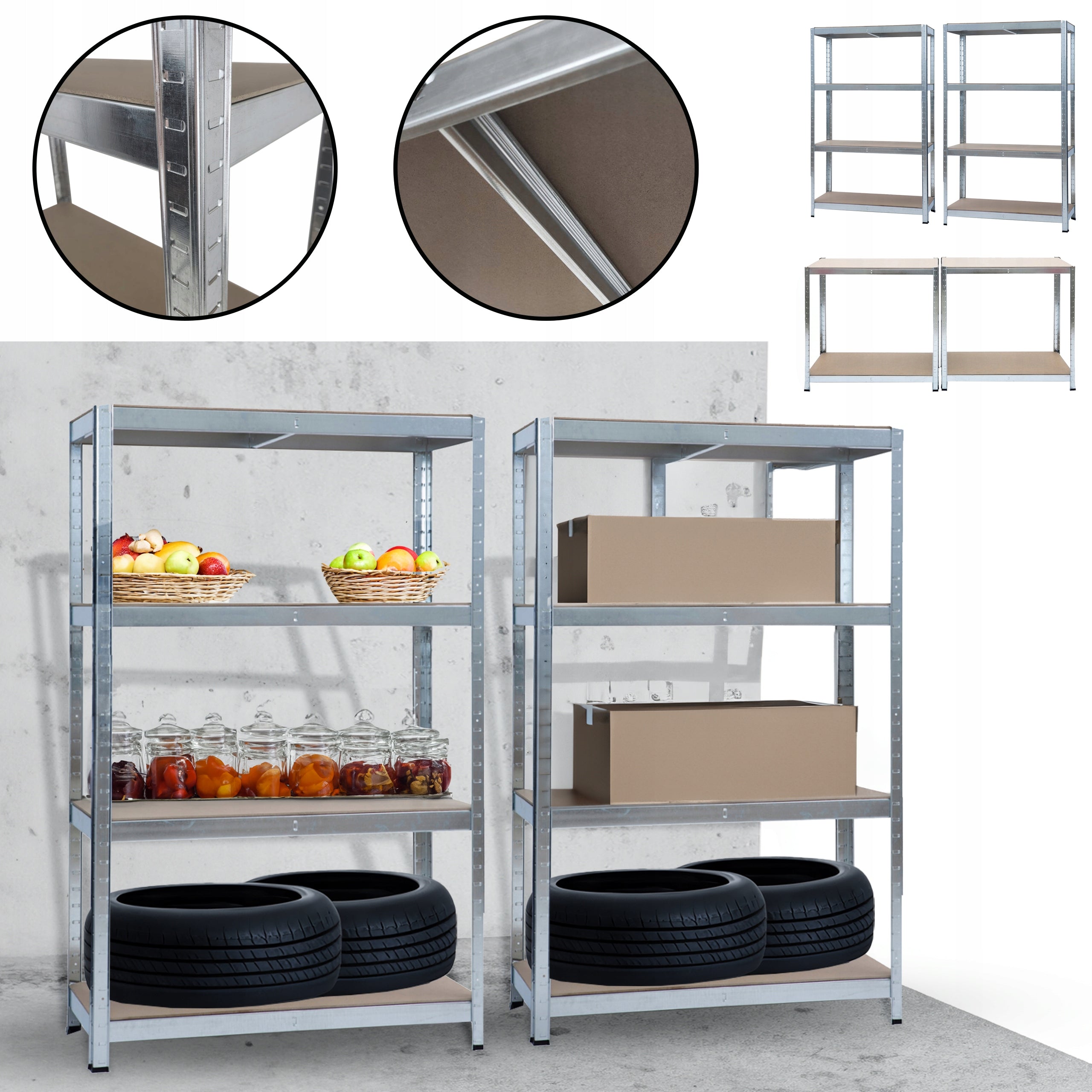 2X STORAGE RACK GARAGE BASEMENT STRONG METAL 2PCS HD74002 172x80x30 CM Manufacturer code 6.02.50803