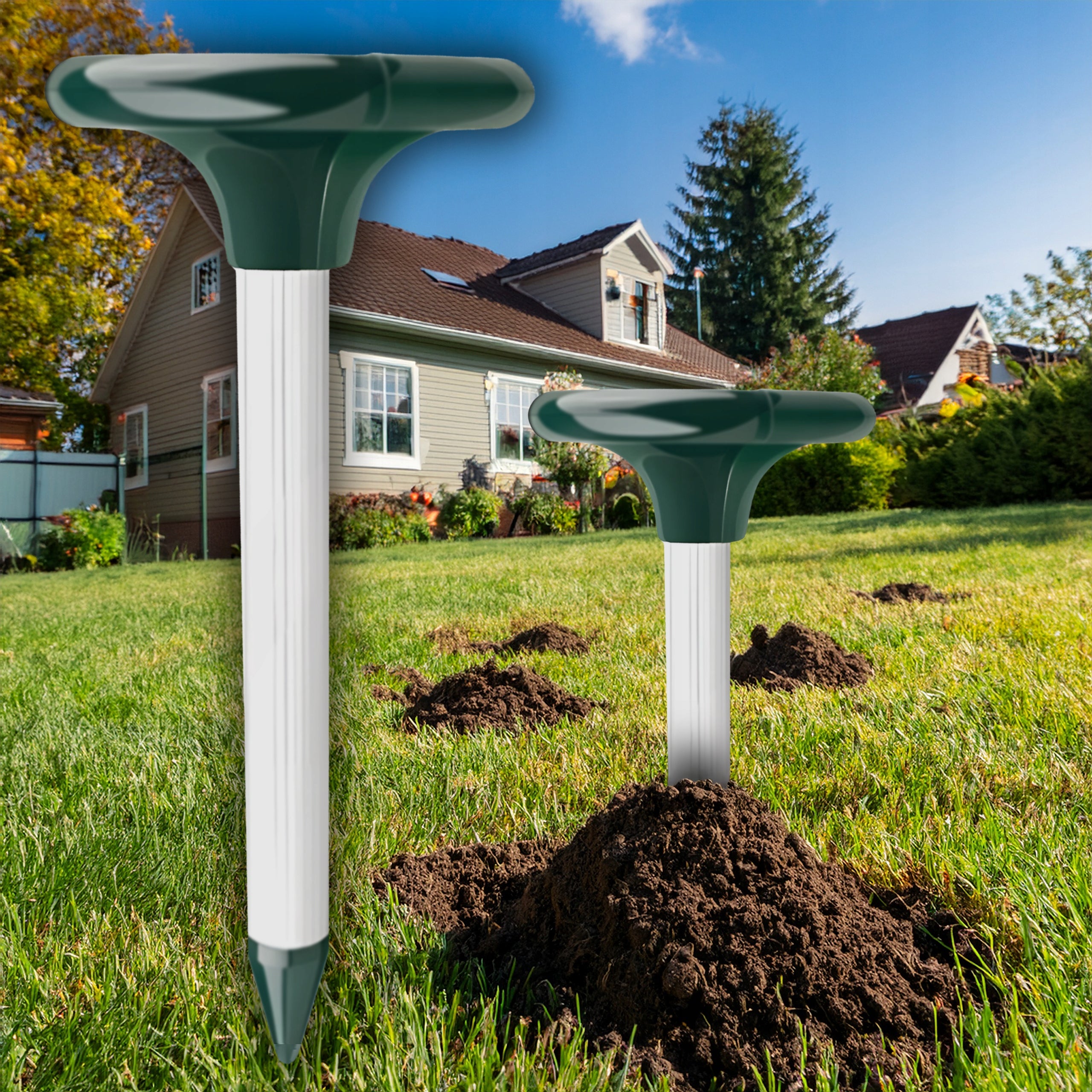 2X STRONG DETERRENT FOR MOLES VOLES MARTENS SOLAR RODENTS 1700m² Packaging status original