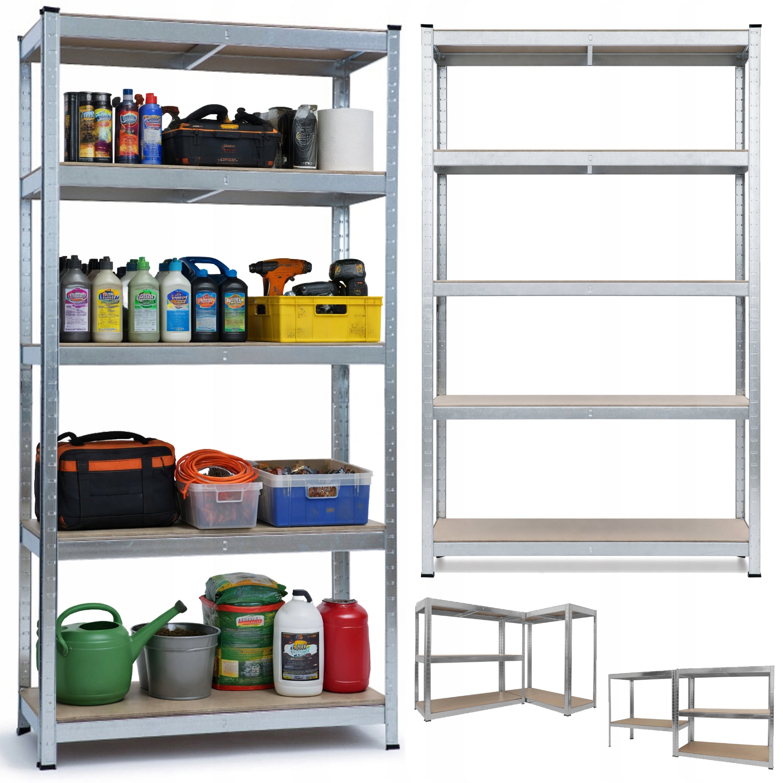 2X STRONG METAL STORAGE RACK 180x90x30cm SHELF GARAGE STEEL HD70002
