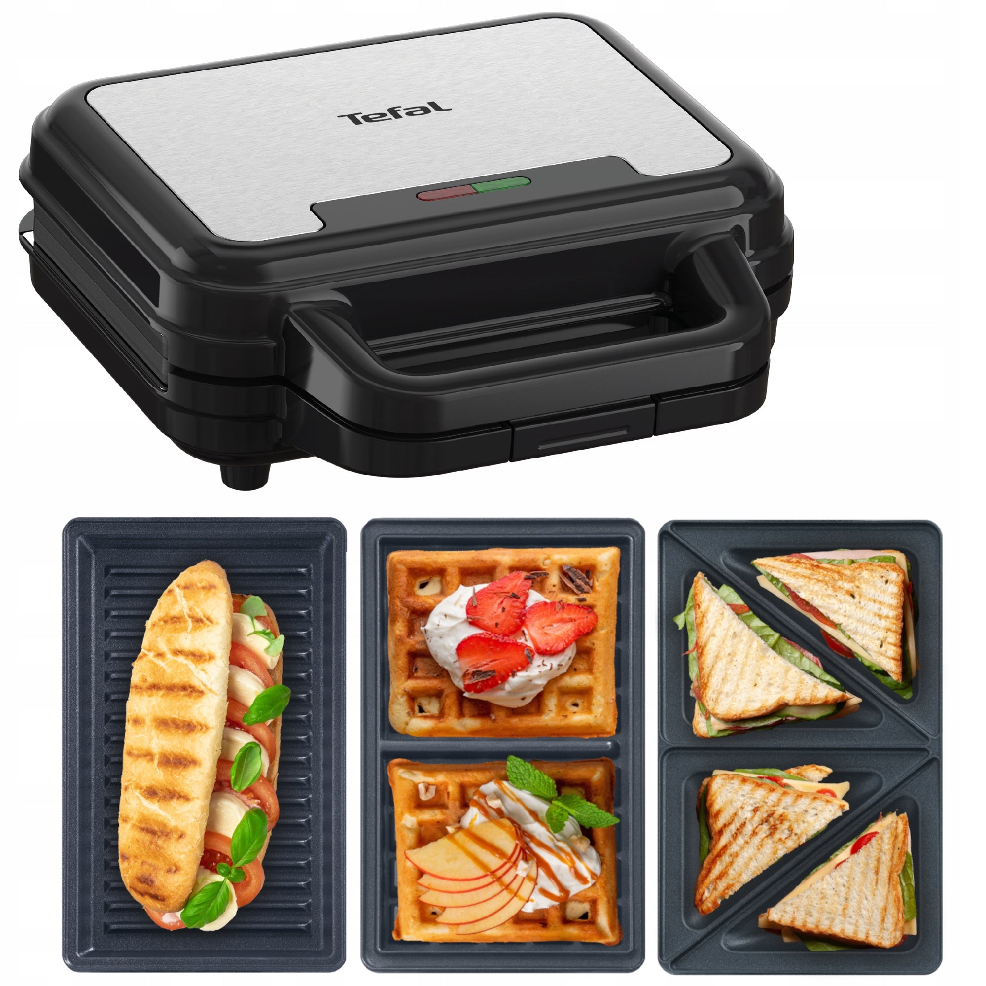 2X SUPER TOASTER TEFAL ULTRACOMPACT 3IN1 TRIANGLES PANINI WAFFLES HEALTHY 700W