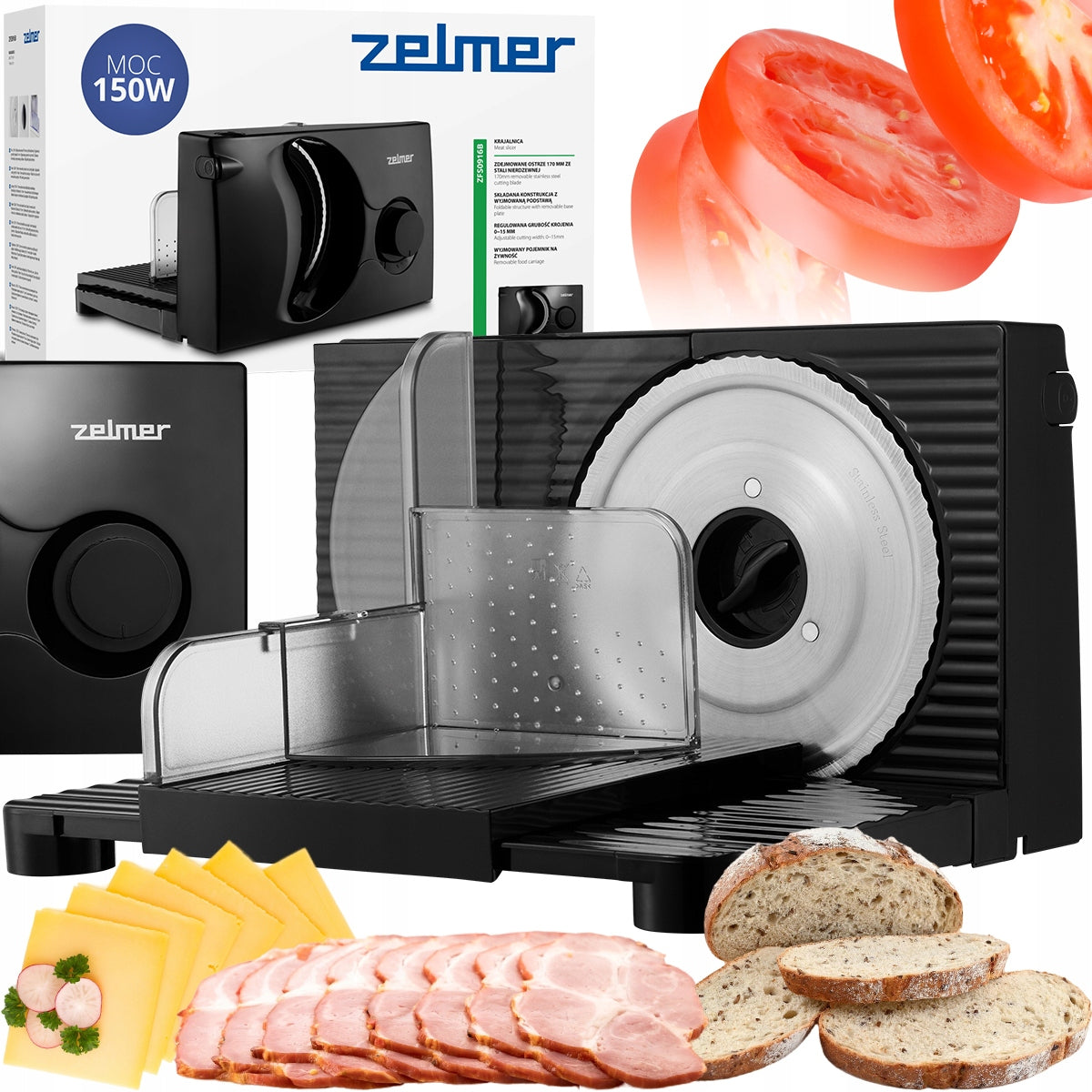 2X Slicer Zelmer ZFS0916B black 150 W Dominant color black