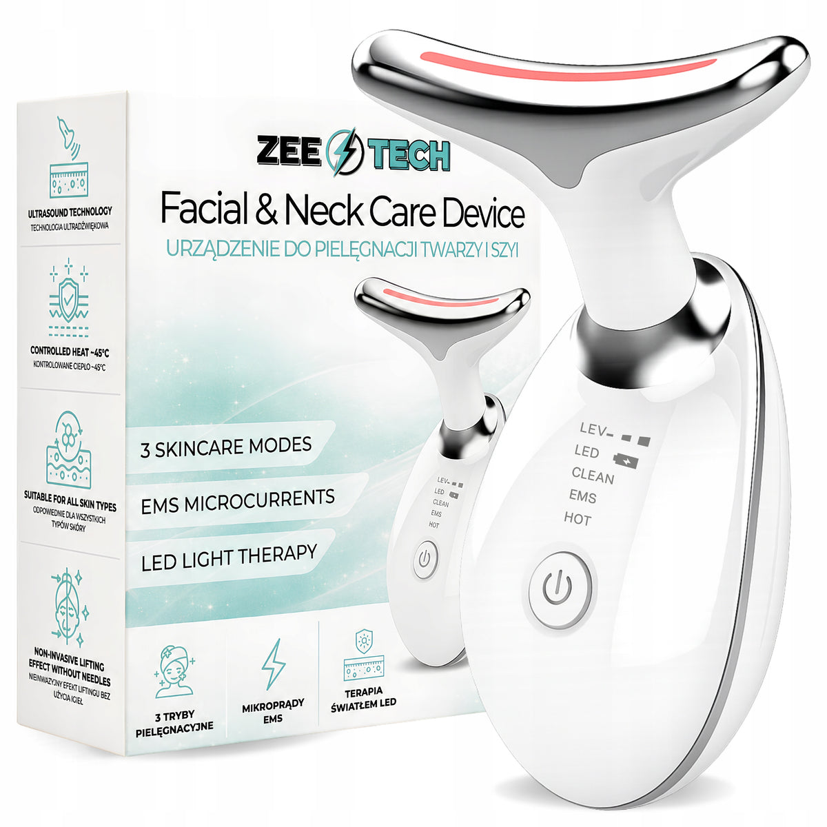 2X Sonic Neck Face Lifting Massager for Firming EMS Vibration