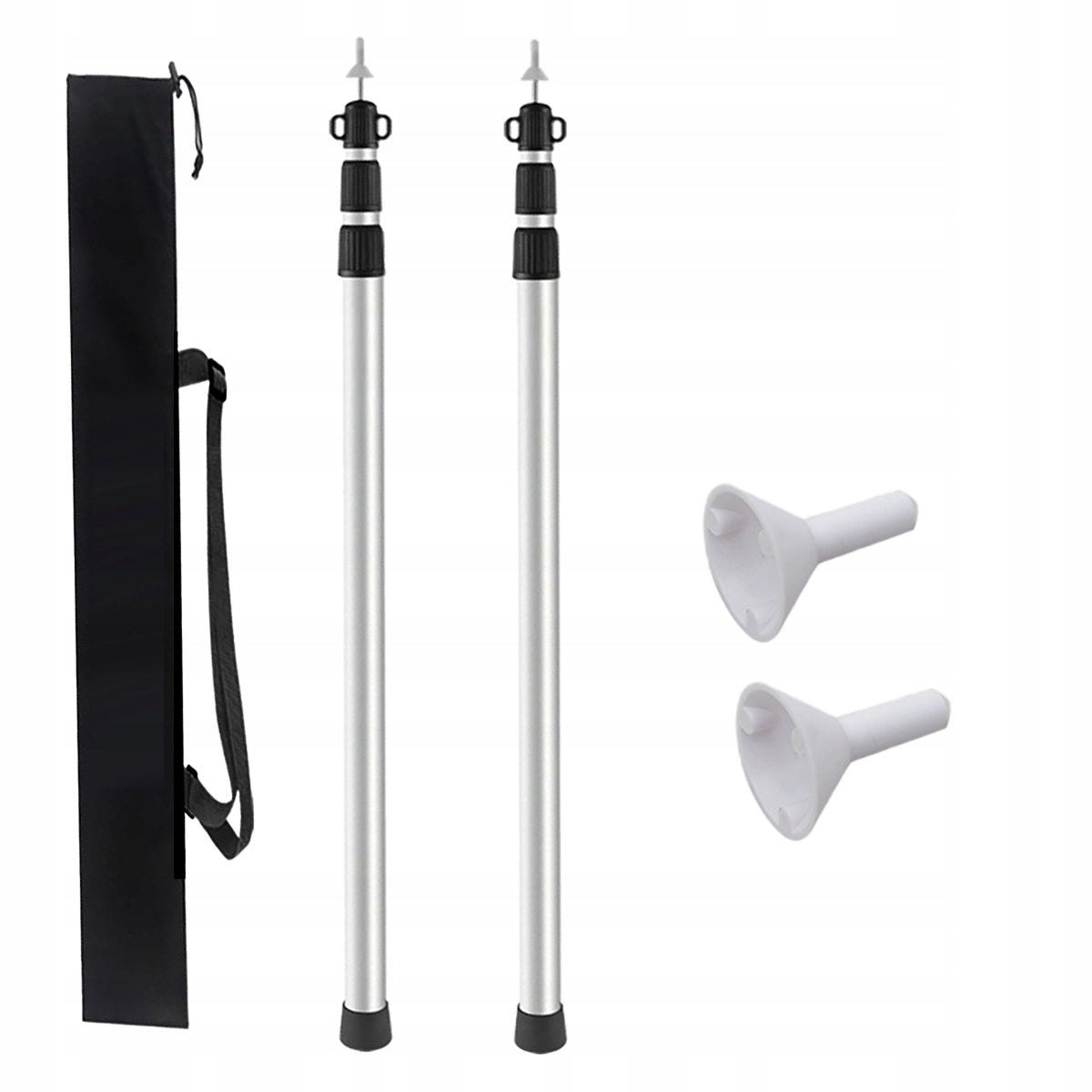 2X TENT RODS ADJUSTABLE ALUMINUM ALLOY TENT RODS 90-230CM