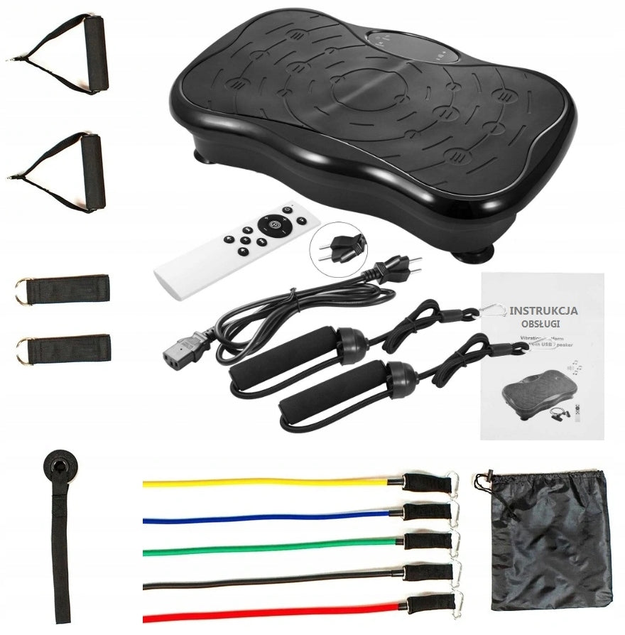 2X VIBRATION PLATFORM VIBRO SLIM + EXERCISE RUBBERS