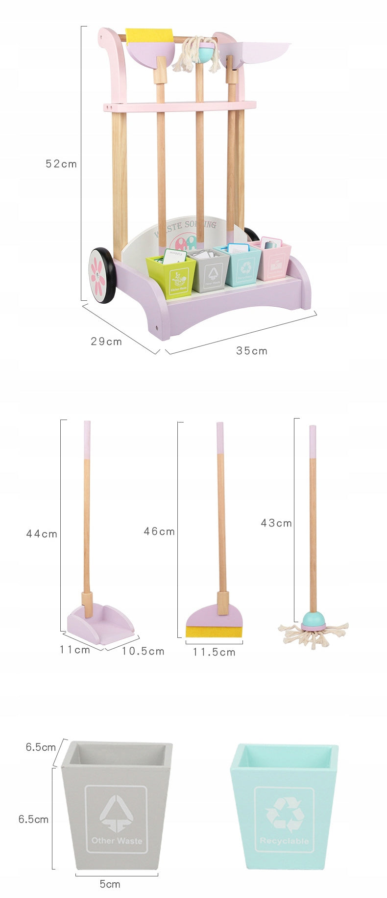 2X Wooden Cleaning Set ILO Broom 809 Manufacturer code kz0809