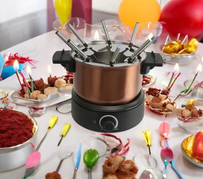 2X fondue set for 8 people, 1400 W, temperature control, 1,2 l Brand no brand