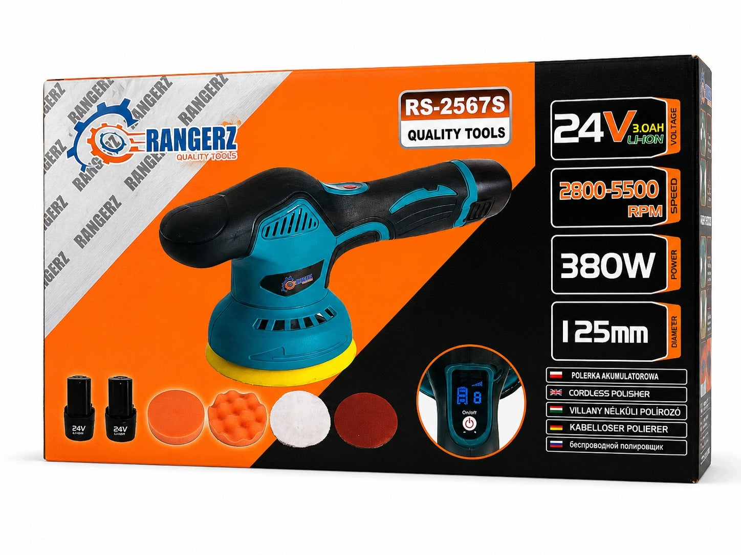 2XAKU 24V CAR RANGERS CORDLESS POLISHER SPONGE SET Brand no brand
