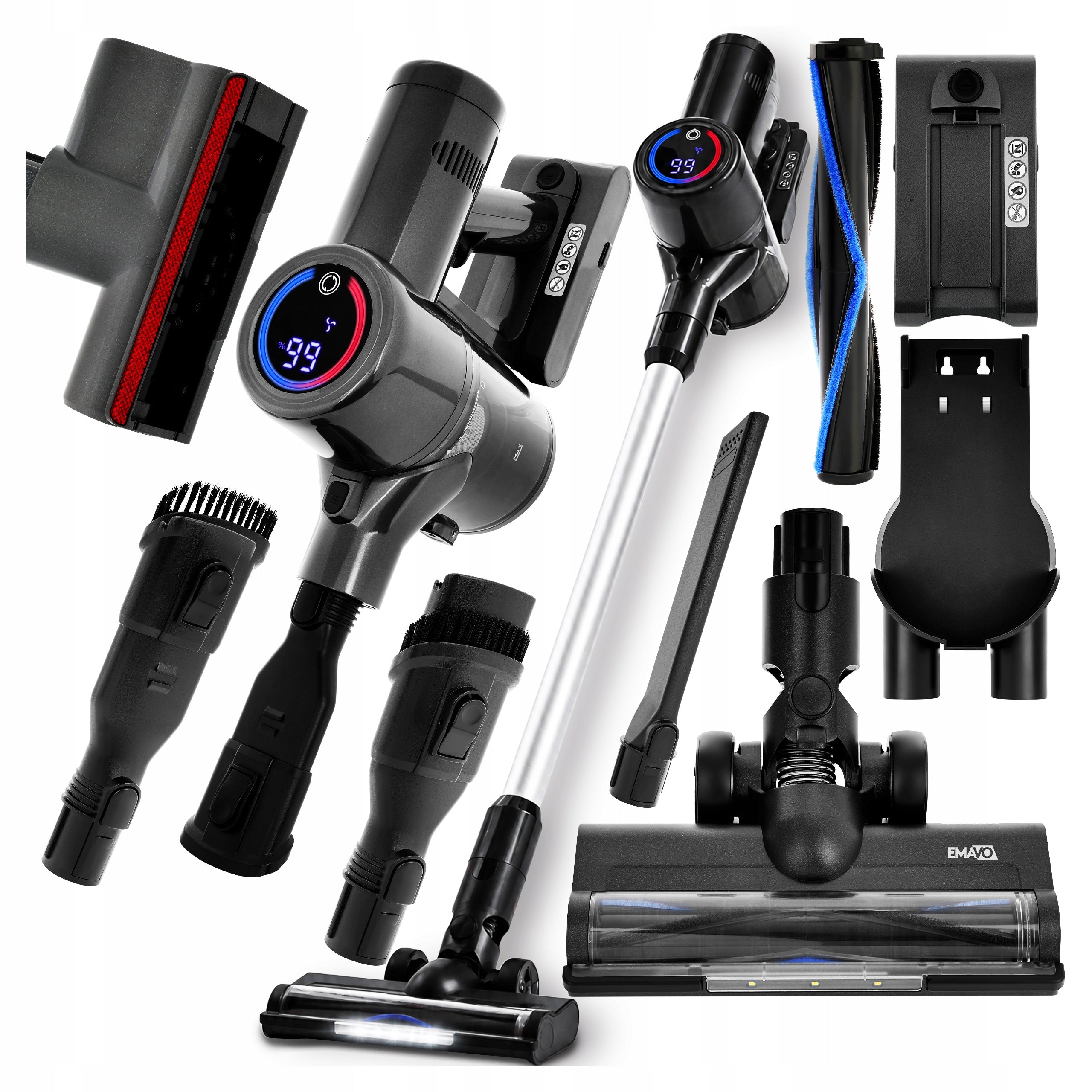2in1 Cordless Upright Vacuum Cleaner Handheld Cordless Powerful HEPA Black