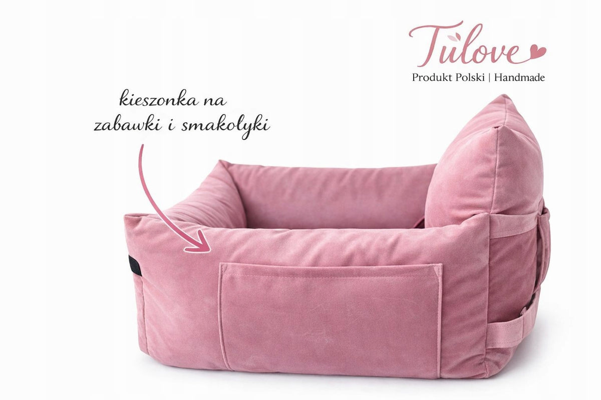 2in1 Dog Car Seat Car Bed Attached Belt Safe Manufacturer code L-róż
