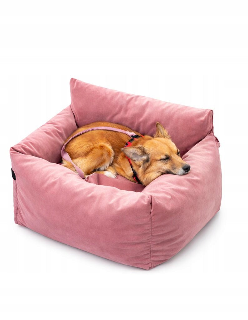 2in1 Dog Car Seat Car Bed Attached Belt Safe