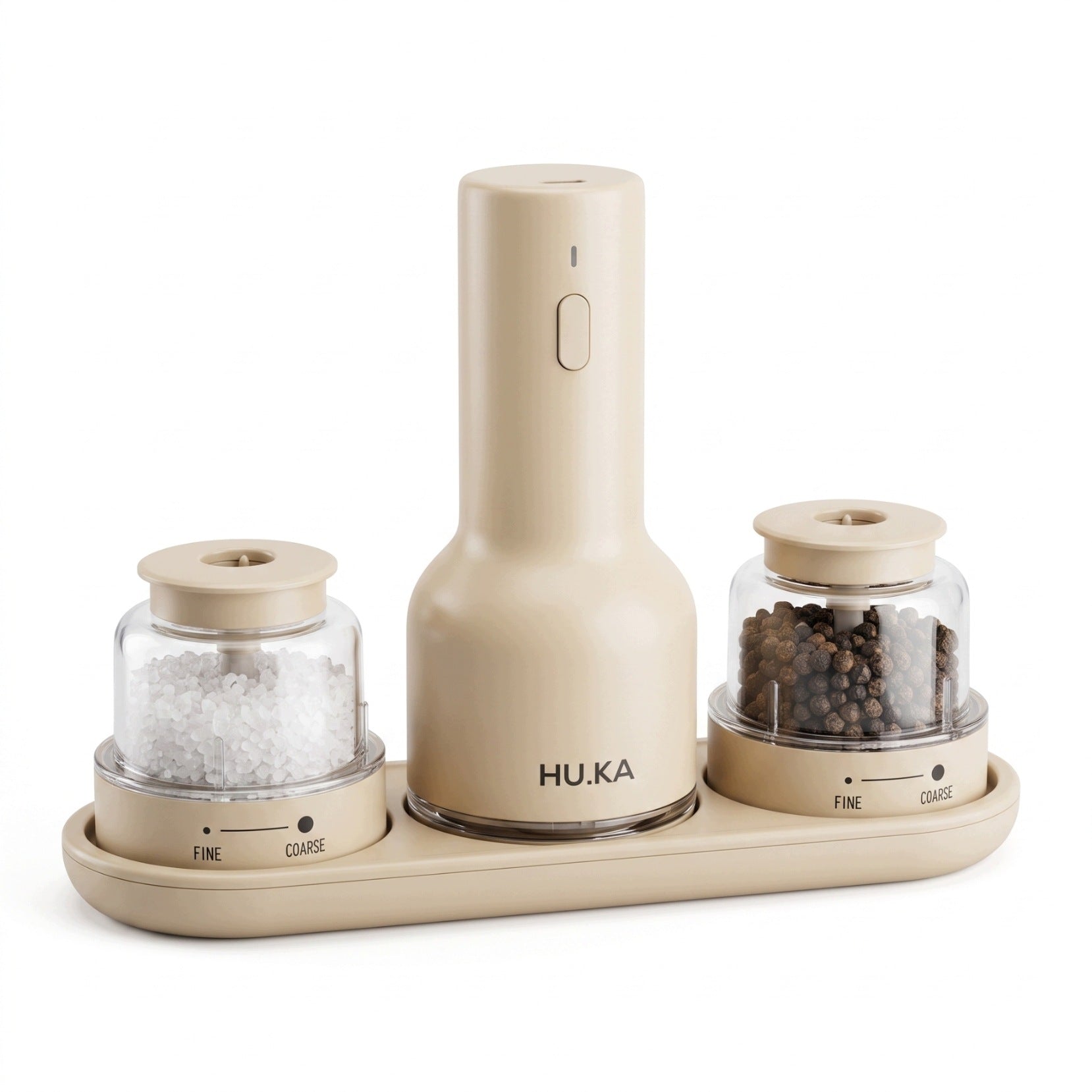 2in1 Electric Salt and Pepper Grinder USB-C 2 Containers HU.KA Pulse